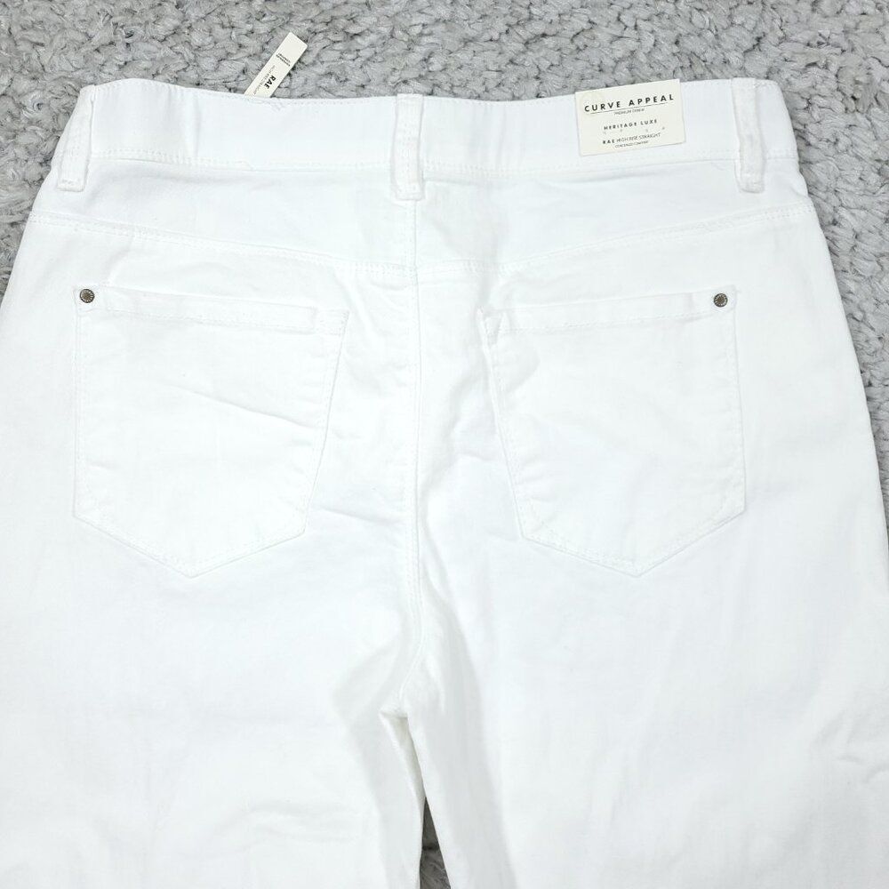 Curve Appeal Rae High Rise Straight Jeans Size 10 30 White Concealed Comfort - Picture 3 of 8